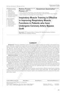 09-4-285 Inspiratory Muscle Training is Effective in lmproving Respiratory Muscle Functions in Patients who have Undergone Coronary Artery Bypass Graft – R. Praveen et al