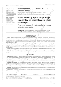 09-4-293 Ocena tolerancji wysiłku fizycznego u pacjentów po pomostowaniu tętnic wieńcowych – M. Dobko et al