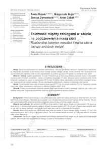 09-4-332 Zależność między zabiegami w saunie na podczerwień a masą ciała – A. Dąbek et al